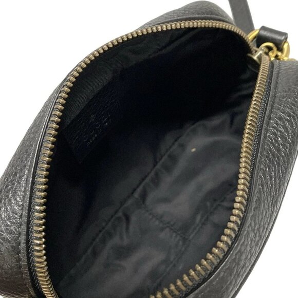 Auth GUCCI Double G 347994 Black Leather Shoulder Bag - Picture 16 of 16